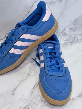 adidas Blue and Light Pink Athletic Shoes
